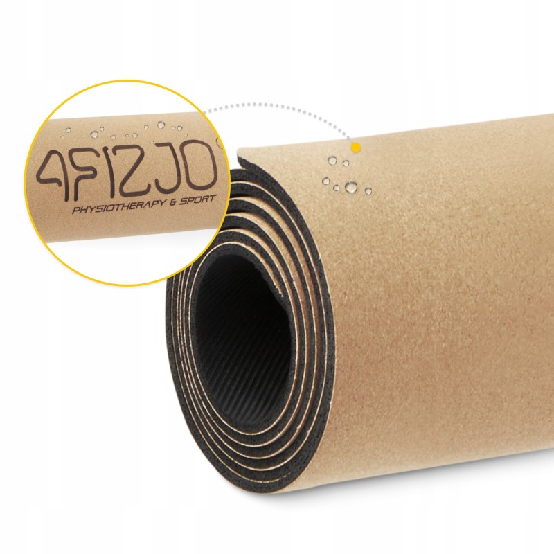 Килимок (мат) спортивний 4FIZJO Cork 183 x 61 x 0.4 см для йоги та фітнесу (P-5907739319562)