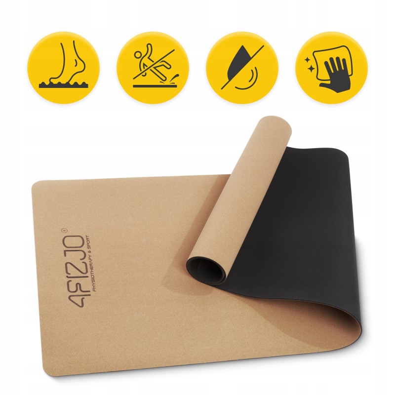 Килимок (мат) спортивний 4FIZJO Cork 183 x 61 x 0.4 см для йоги та фітнесу (P-5907739319562)