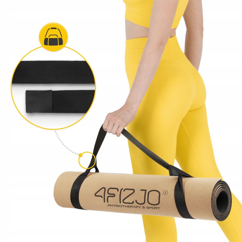 Килимок (мат) спортивний 4FIZJO Cork 183 x 61 x 0.4 см для йоги та фітнесу (P-5907739319562)