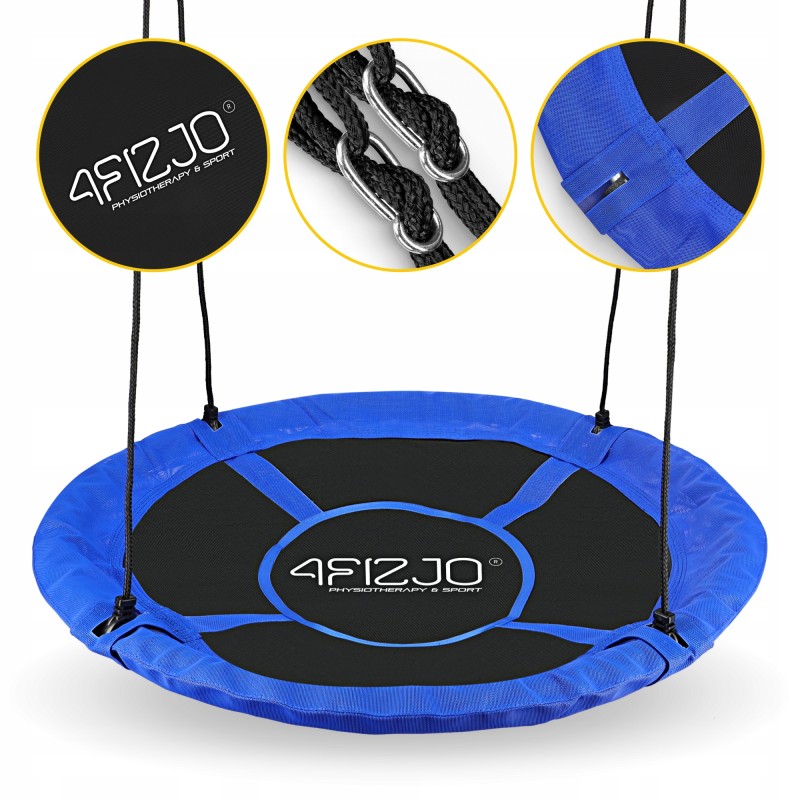 Гойдалка-гніздо кругла 4FIZJO XL 110 см Black/Blue (P-5907739316677)