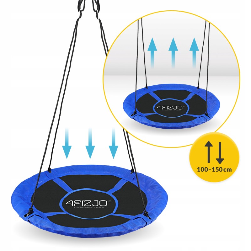 Гойдалка-гніздо кругла 4FIZJO XL 110 см Black/Blue (P-5907739316677)