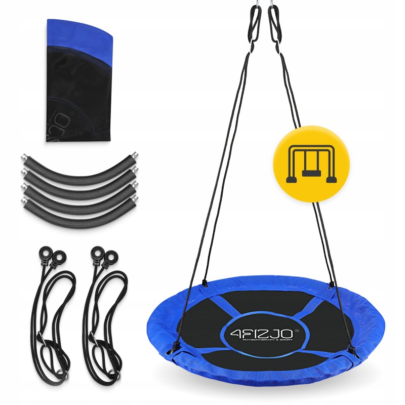 Гойдалка-гніздо кругла 4FIZJO XL 110 см Black/Blue (P-5907739316677)