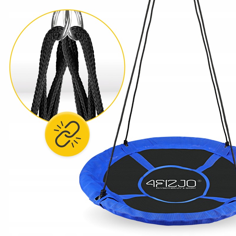 Гойдалка-гніздо кругла 4FIZJO XL 110 см Black/Blue (P-5907739316677)