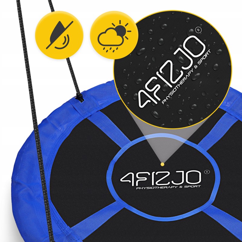 Гойдалка-гніздо кругла 4FIZJO XL 110 см Black/Blue (P-5907739316677)