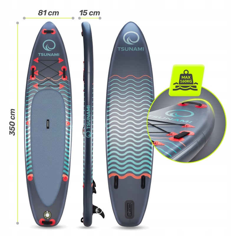 Надувна SUP дошка TSUNAMI 350 см з веслом Wave T03 (P-5907739314222)