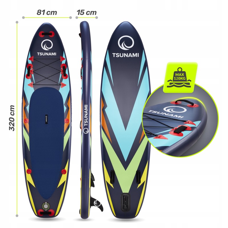 Надувна SUP дошка TSUNAMI 320 см з веслом Bolt T08 (P-5907739314277)