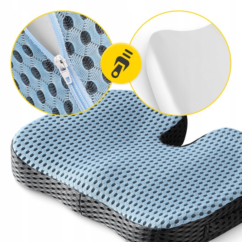 Ортопедична подушка 4FIZJO для сидіння 35 x 45 x 7 см Sky Blue (P-5907739318787)