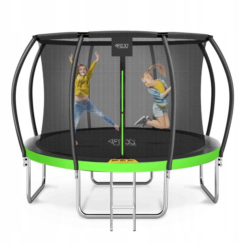 Батут із внутрішньою сіткою 4FIZJO PRO 12FT 374 см Black/Green (P-5907739314185)