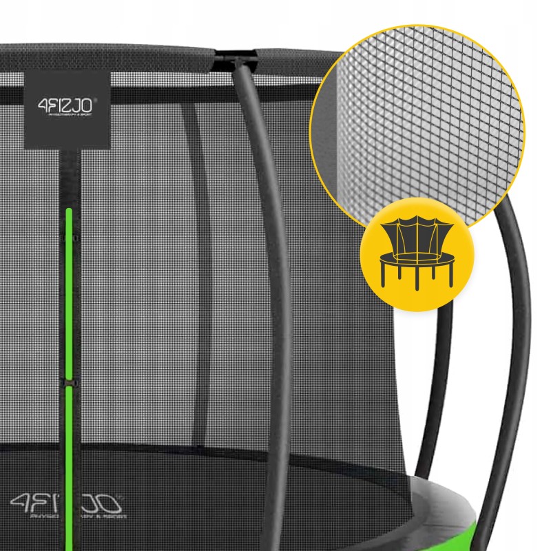 Батут із внутрішньою сіткою 4FIZJO PRO 12FT 374 см Black/Green (P-5907739314185)