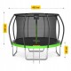 Батут із внутрішньою сіткою 4FIZJO PRO 14FT 435 см Black/Green (P-5907739314192)