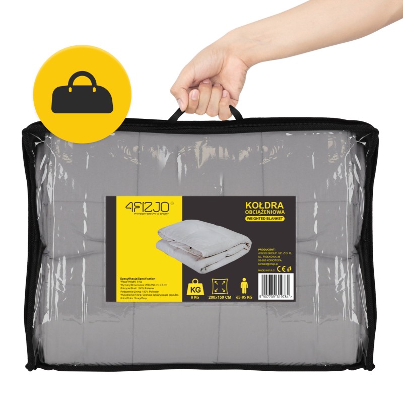 Ковдра важка (обтяжена) 4FIZJO 8 кг 150 x 200 см Grey (P-5907739319791)