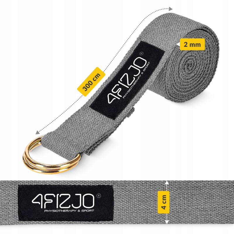 Ремінь для йоги 4FIZJO 300 см Grey (P-5907739315380)