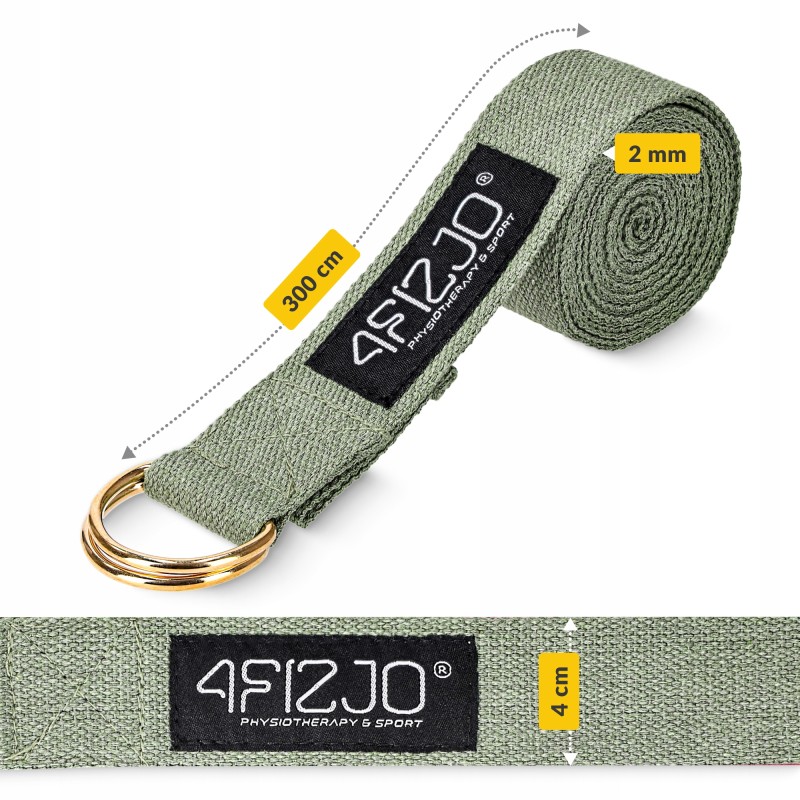 Ремінь для йоги 4FIZJO 300 см Olive (P-5907739318442)