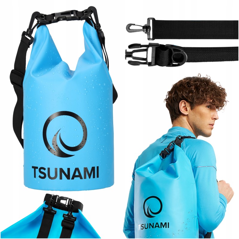 Гермомішок TSUNAMI Dry Pack 5 л водозахисний Sky Blue (P-5905973400060)
