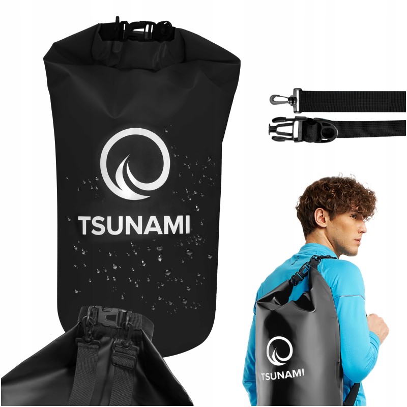 Гермомішок TSUNAMI Dry Pack 20 л водозахисний Black (P-5905973400015)