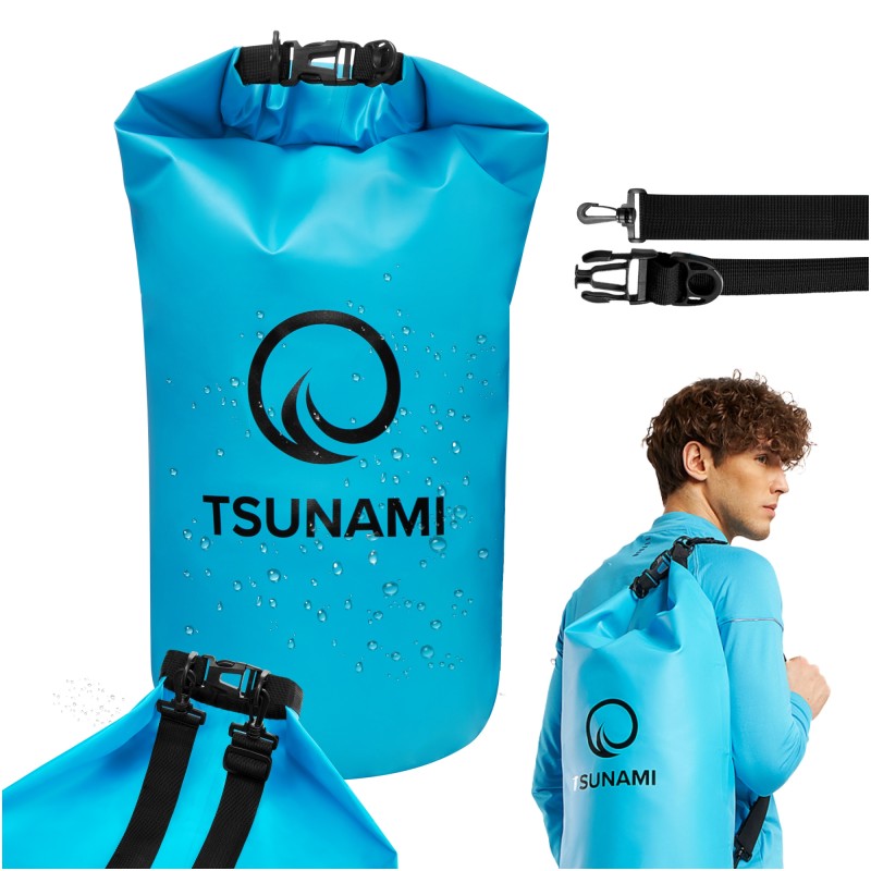 Гермомішок TSUNAMI Dry Pack 20 л водозахисний Sky Blue (P-5905973400022)