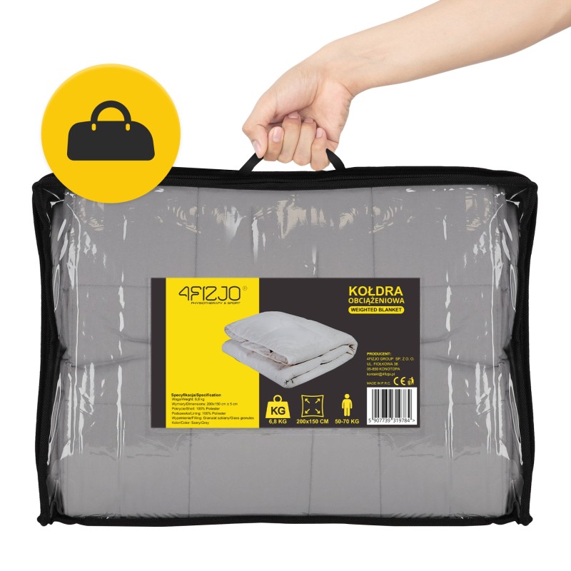 Ковдра важка (обтяжена) 4FIZJO 6.8 кг 150 x 200 см Grey (P-5907739319784)