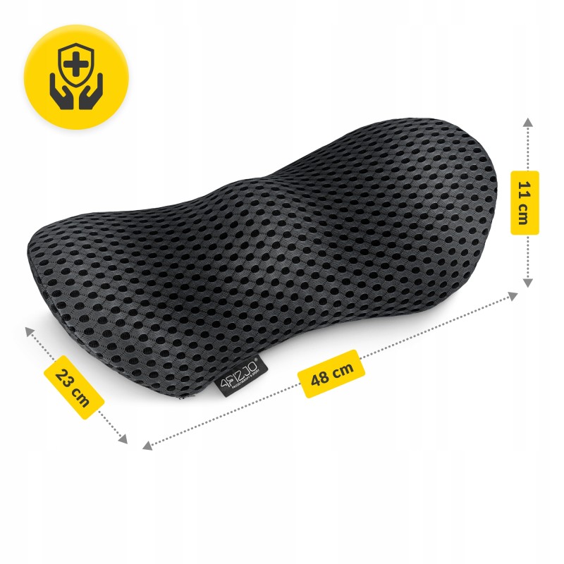 Ортопедична подушка 4FIZJO для спини 48 x 23 см Black (P-5907739318749)