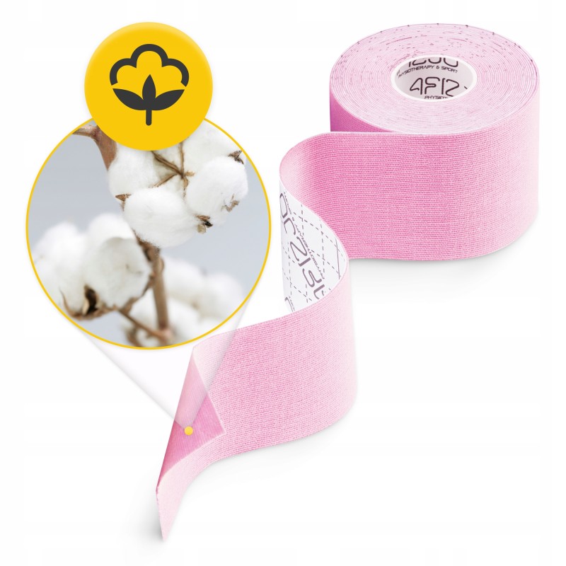 Стрічка кінезіологічна (кінезіо тейп) 4FIZJO 5 см x 5 м Light Pink (P-5907739316028)