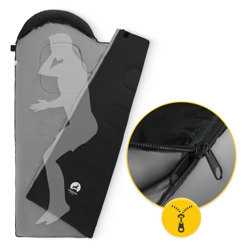 Спальний мішок (спальник) ковдра Mountain Goat 2 в 1 Standard 8 ...+20°C R Black/Grey (P-5905973400954)
