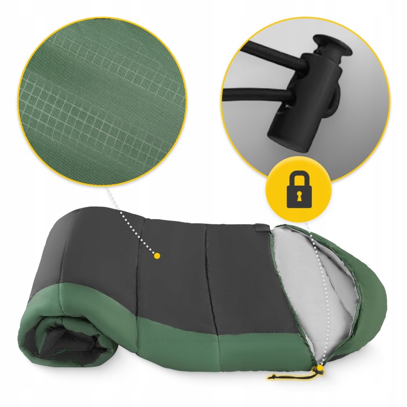 Спальний мішок (спальник) кокон Mountain Goat Pro+ 0 ...+10°C R Black/Olive (P-5905973400978)