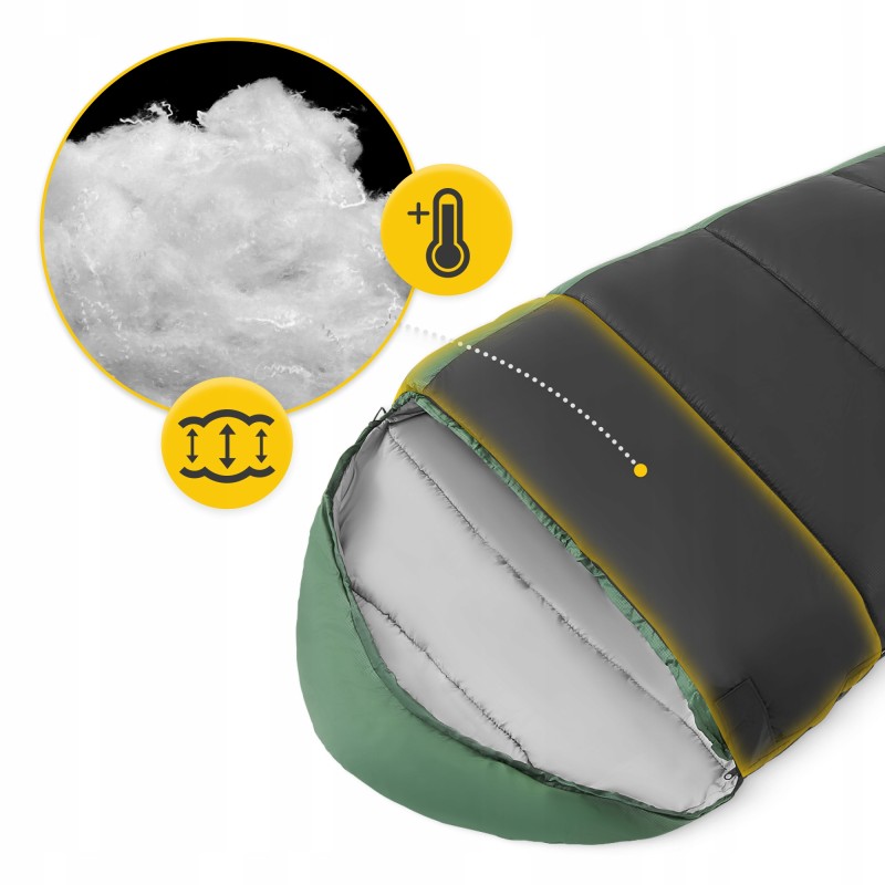 Спальний мішок (спальник) кокон Mountain Goat Pro+ 0 ...+10°C R Black/Olive (P-5905973400978)
