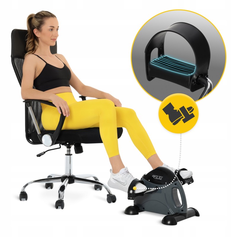 Міні велотренажер 4FIZJO Active 2 в 1 для рук та ніг Grey/Black (P-5905973401708)