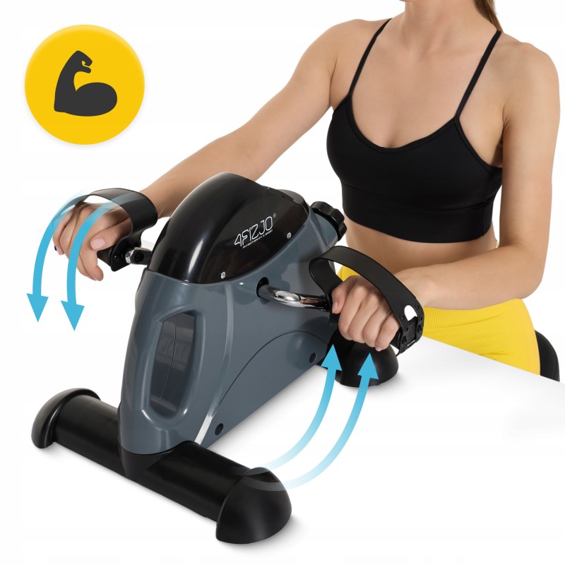 Міні велотренажер 4FIZJO Active 2 в 1 для рук та ніг Grey/Black (P-5905973401708)