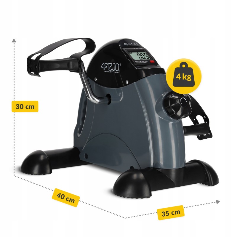 Міні велотренажер 4FIZJO Active 2 в 1 для рук та ніг Grey/Black (P-5905973401708)