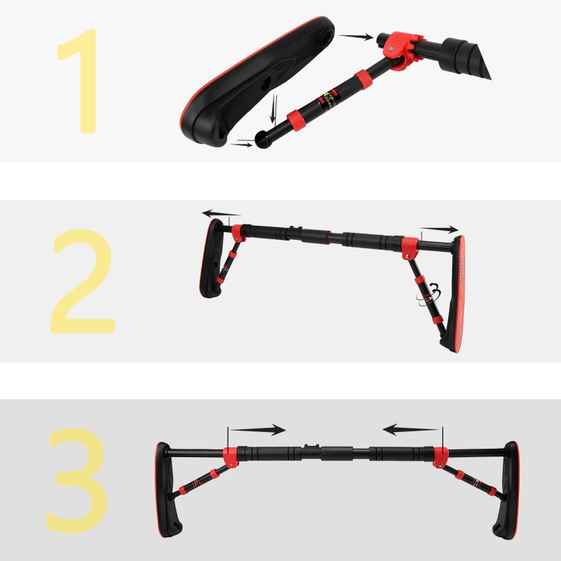 Турнік розсувний Cornix Elite 85-120 см XR-0290 Black/Red