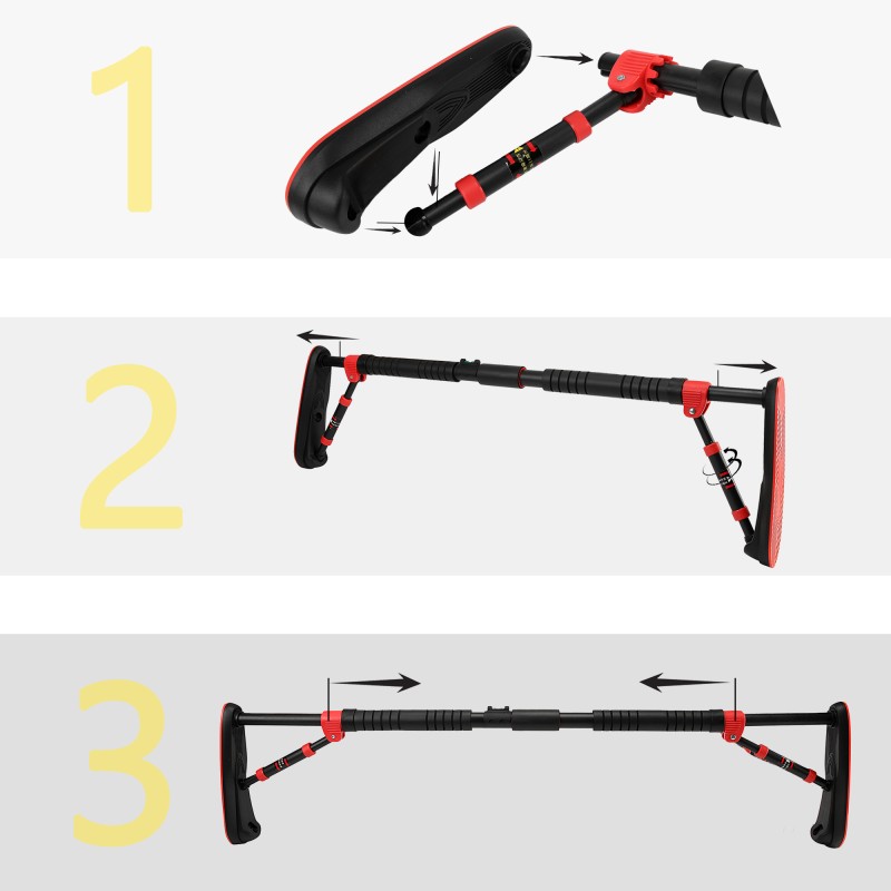 Турнік розсувний Cornix Elite 105-140 см XR-0291 Black/Red
