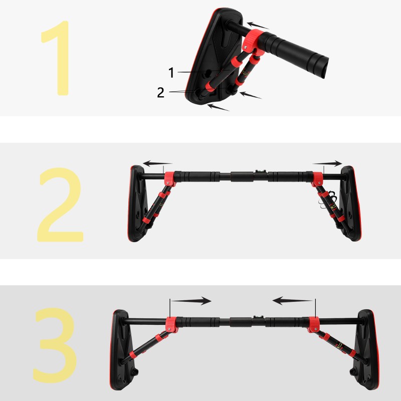 Турнік розсувний Cornix Elite+ 85-120 см XR-0294 Black/Red