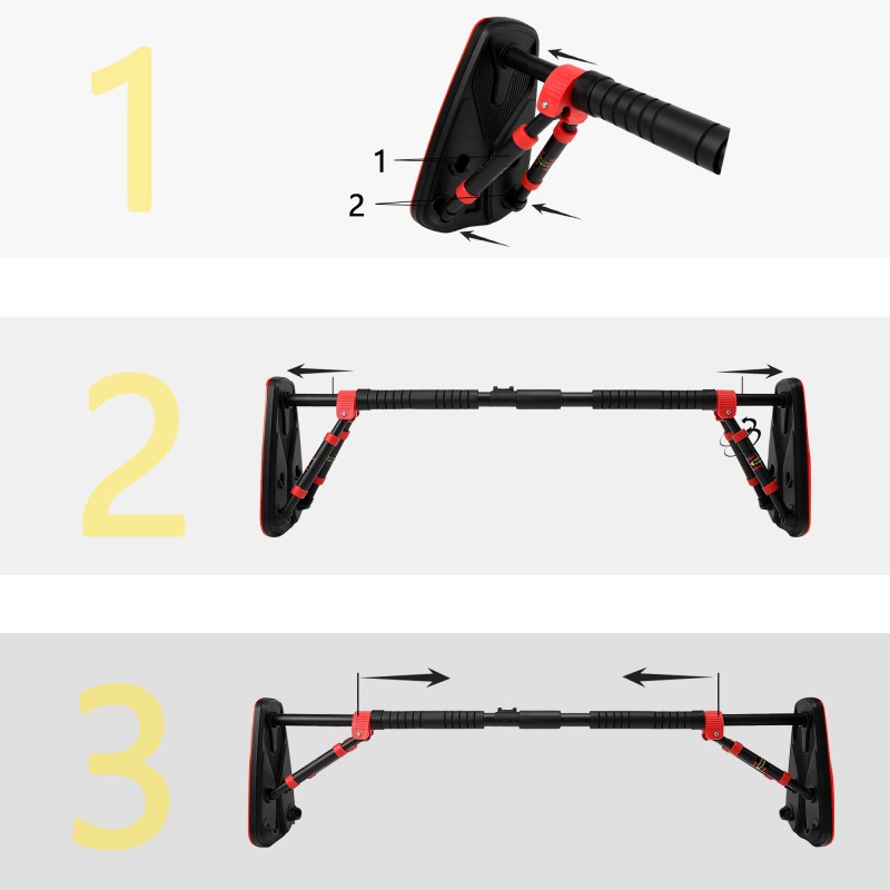 Турнік розсувний Cornix Elite+ 110-140 см XR-0295 Black/Red