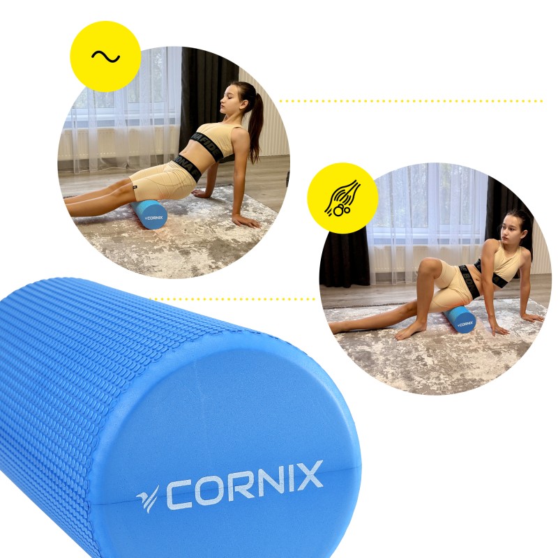 Масажний ролик Cornix EVA+ 30 x 15 см (валик, роллер) XR-0299 Navy Blue