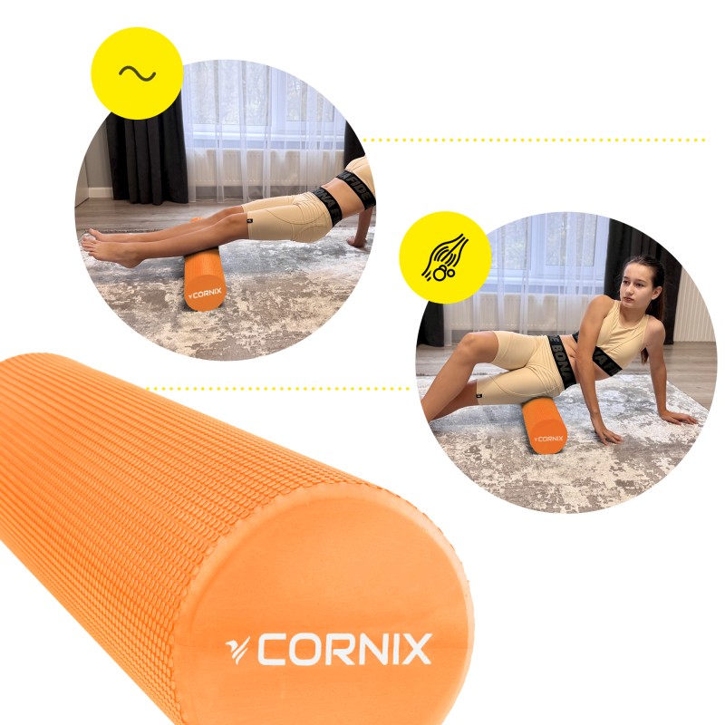 Масажний ролик Cornix EVA+ 60 x 15 см (валик, роллер) XR-0307 Orange