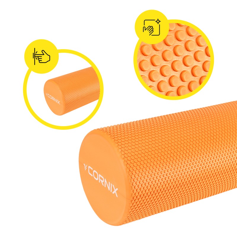 Масажний ролик Cornix EVA+ 60 x 15 см (валик, роллер) XR-0307 Orange