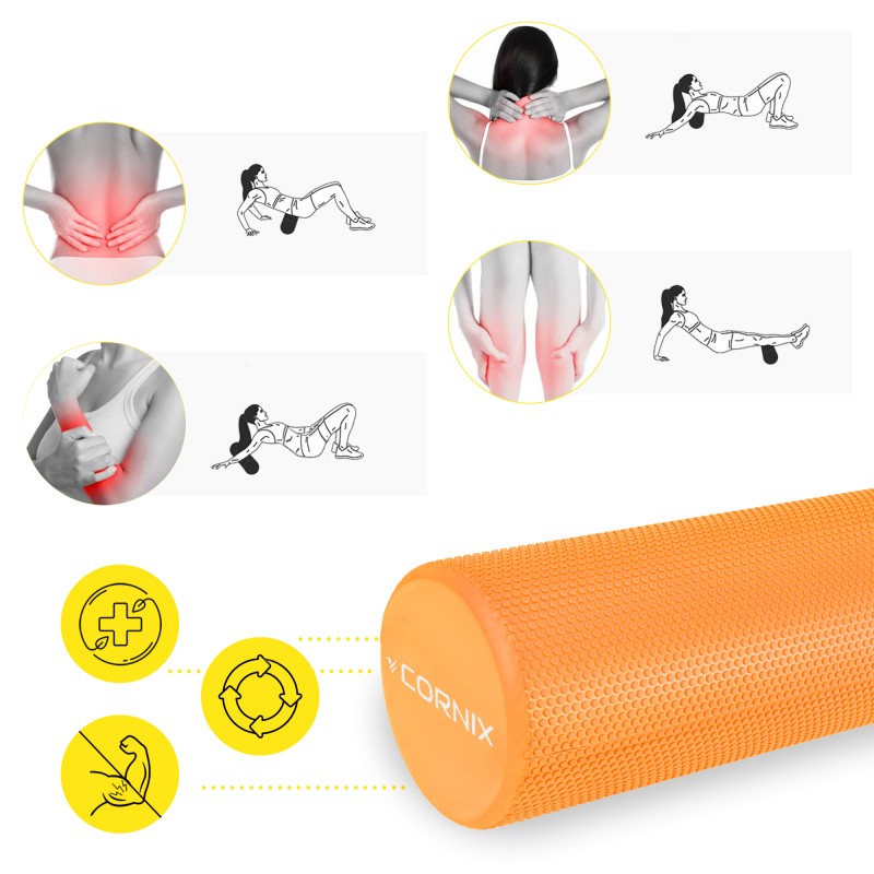 Масажний ролик Cornix EVA+ 60 x 15 см (валик, роллер) XR-0307 Orange