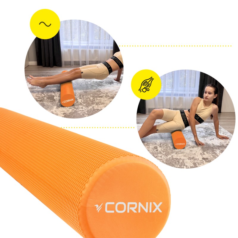 Масажний ролик Cornix EVA+ 90 x 15 см (валик, роллер) XR-0312 Orange