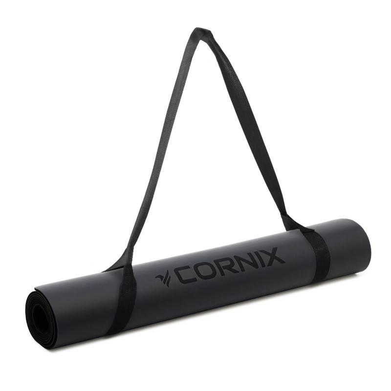 Килимок спортивний Cornix PU 183 x 68 x 0.4 см для йоги та фітнесу XR-0317 Black