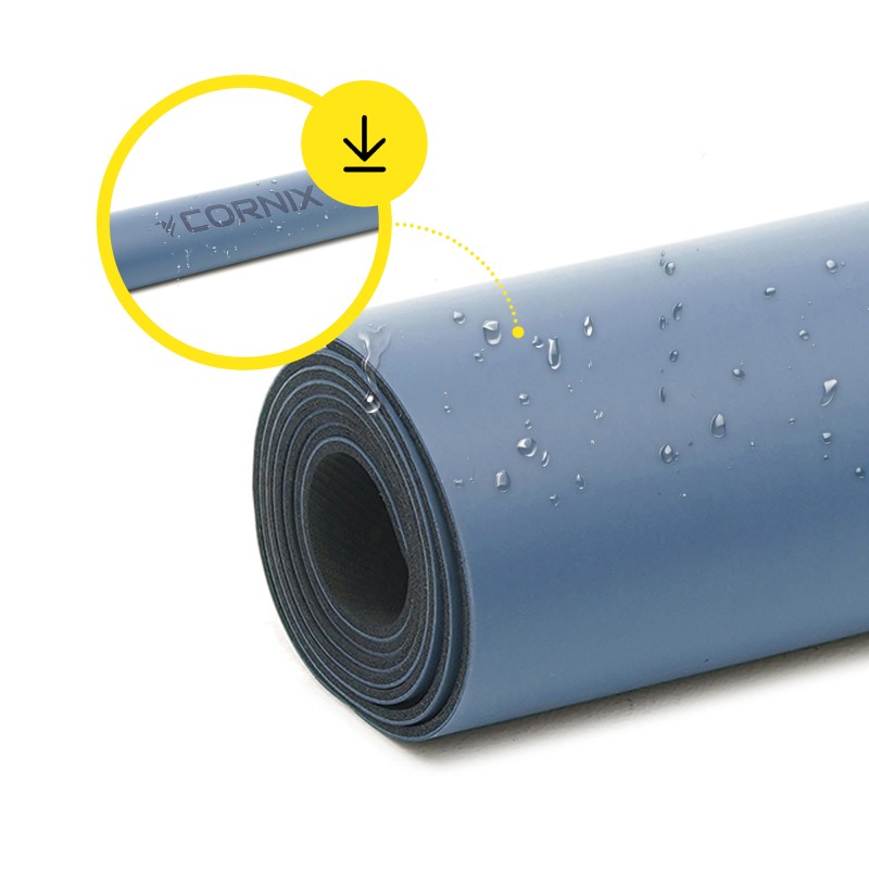 Килимок спортивний Cornix PU 183 x 68 x 0.4 см для йоги та фітнесу XR-0319 Blue