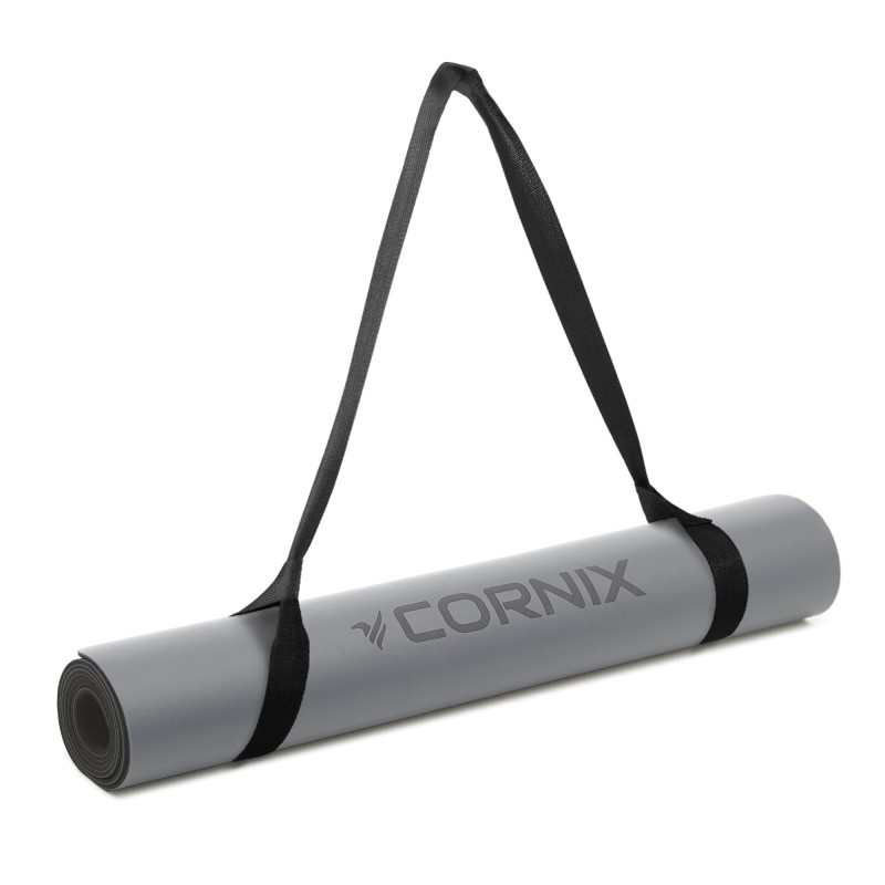 Килимок спортивний Cornix PU 183 x 68 x 0.4 см для йоги та фітнесу XR-0320 Grey