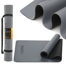 Килимок спортивний Cornix PU 183 x 68 x 0.4 см для йоги та фітнесу XR-0320 Grey