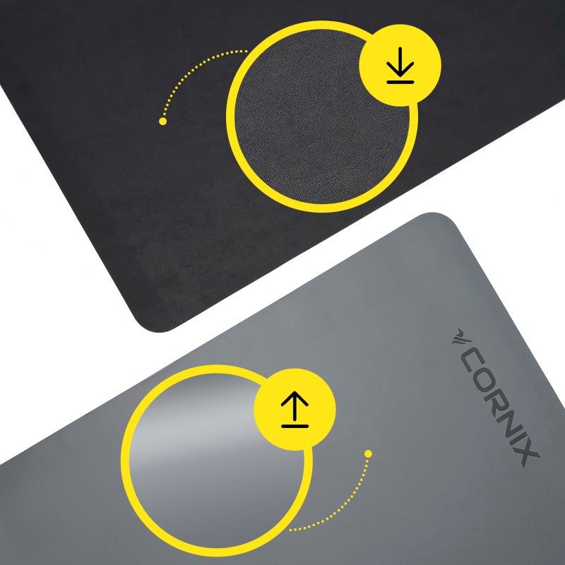 Килимок спортивний Cornix PU 183 x 68 x 0.4 см для йоги та фітнесу XR-0320 Grey