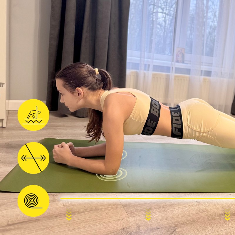 Килимок спортивний Cornix PU 183 x 68 x 0.4 см для йоги та фітнесу XR-0321 Green