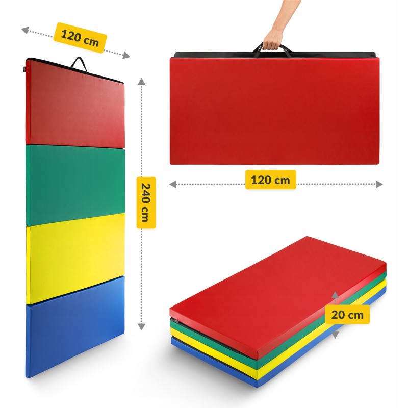 Мат гімнастичний складний 4FIZJO XL 240 x 120 x 5 см Multicolor (P-5905973402774)