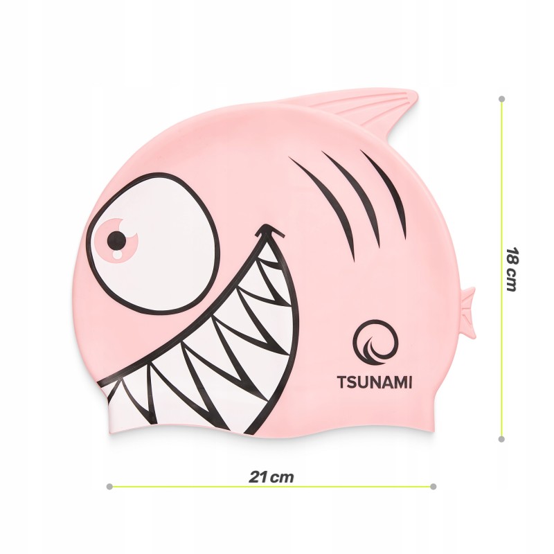 Шапочка для плавання TSUNAMI Shark дитяча Pink (P-5905973401821)