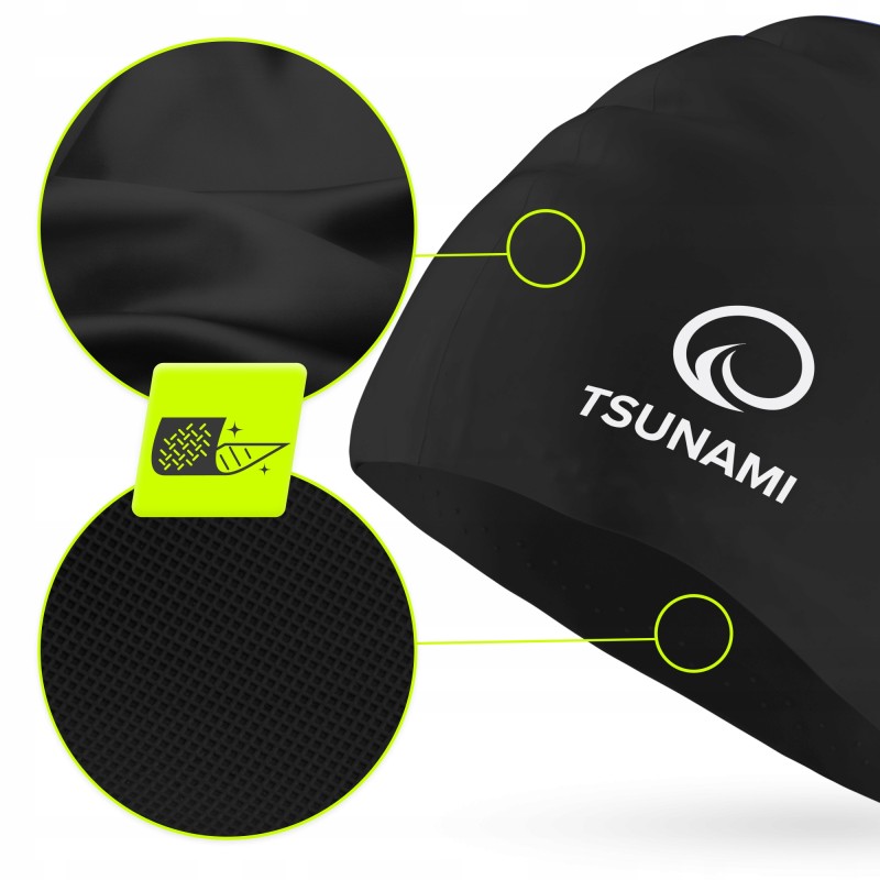 Шапочка для плавання TSUNAMI Standard Black (P-5905973401838)