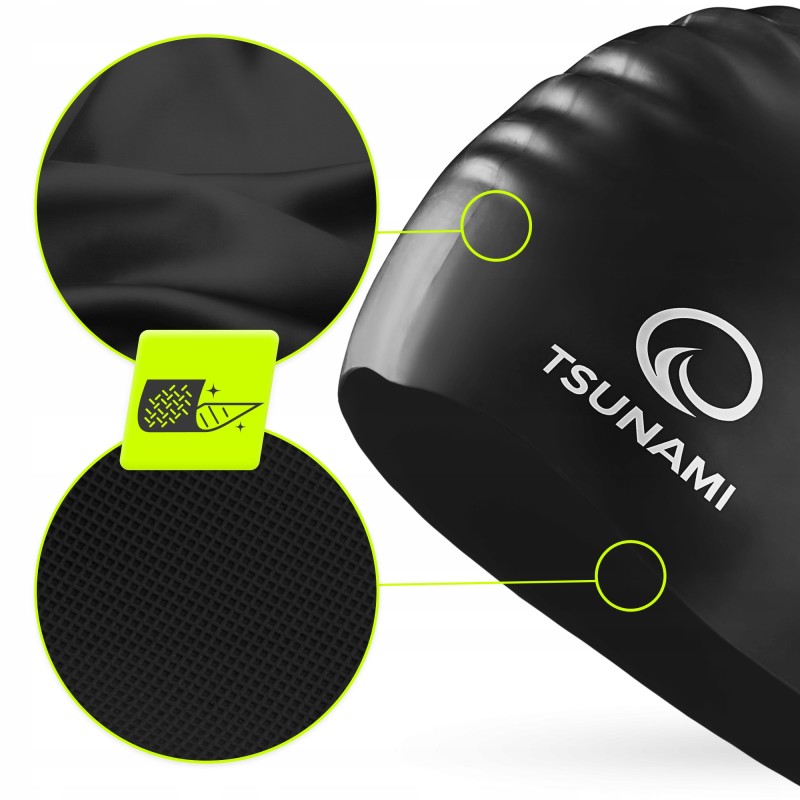 Шапочка для плавання TSUNAMI Pro Black (P-5905973401876)