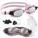 Окуляри для плавання TSUNAMI Anti-Fog 3 в 1 чохол, бервуха та затиск для носа Pink (P-5905973401777)