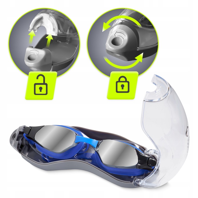 Окуляри для плавання TSUNAMI Anti-Fog 3 в 1 чохол, бервуха та затиск для носа Blue (P-5905973401784)